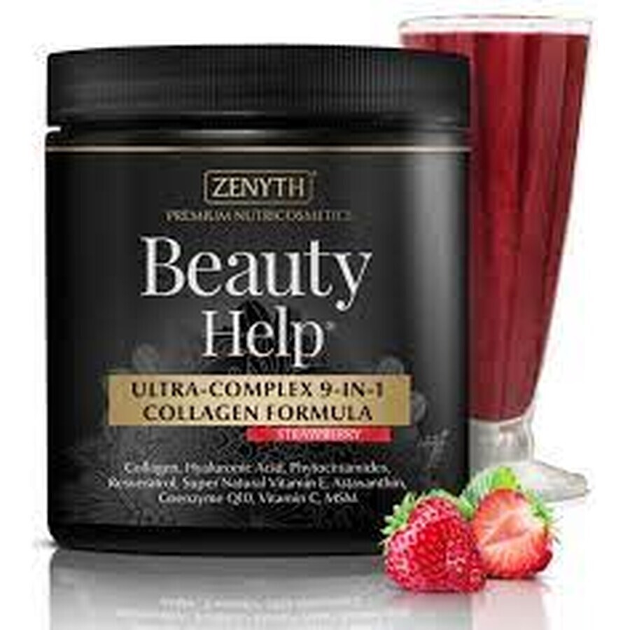 Beauty Help Ultra-Complex 9-in-1 Collagen Formula al gusto di fragola, 300 g, Zenyth