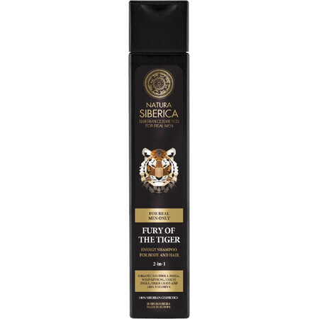 Natura Siberica Men Shampoo energizzante corpo e capelli 2in1 Furia della Tigre 250 ml