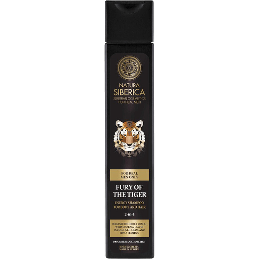 Natura Siberica Men Shampoo energizzante corpo e capelli 2in1 Furia della Tigre 250 ml