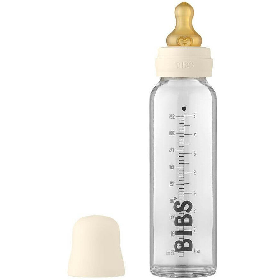 BIBS Sticlă de sticlă pentru bebeluși Ivory 225 ml