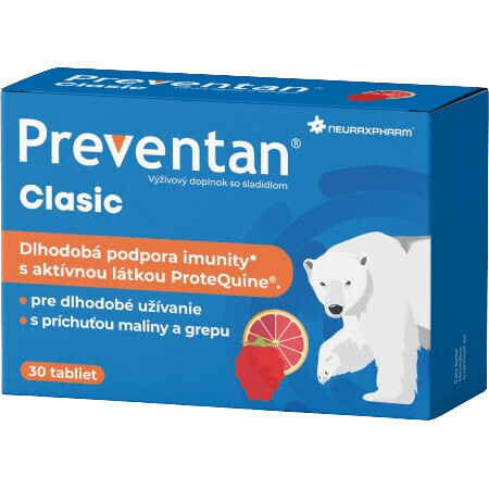 Preventan Classic met framboos- en grapefruitsmaak 30 tabletten