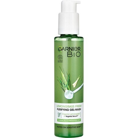 Garnier BIO Intensieve reinigingsgel met essentiële citroengrasolie en aloë vera 150 ml