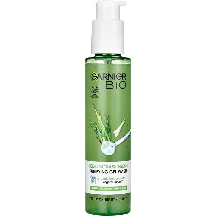 Garnier BIO Intensieve reinigingsgel met essentiële citroengrasolie en aloë vera 150 ml