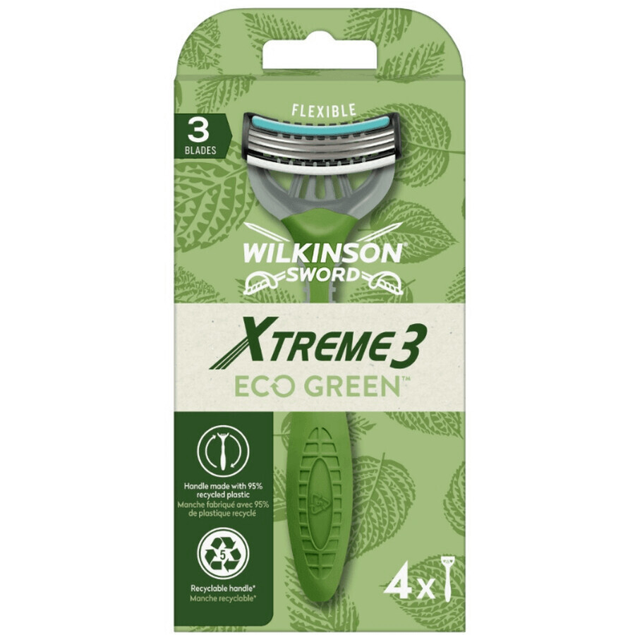 Wilkinson Sword Xtreme3 ECO afeitadora verde desechable 4 piezas