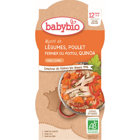 Babybio Menu groenten met kip en quinoa 2 x 200 g