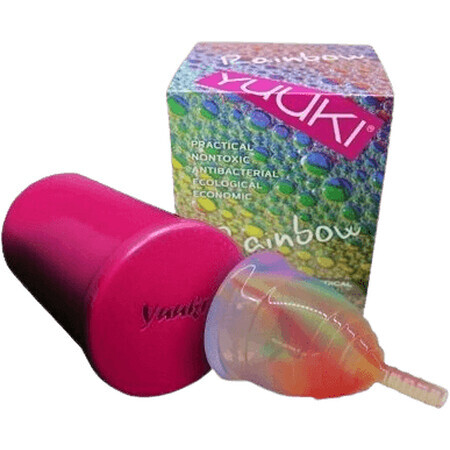 Yuuki Rainbow Small Zachte menstruatiecup, inclusief sterilisatiecup