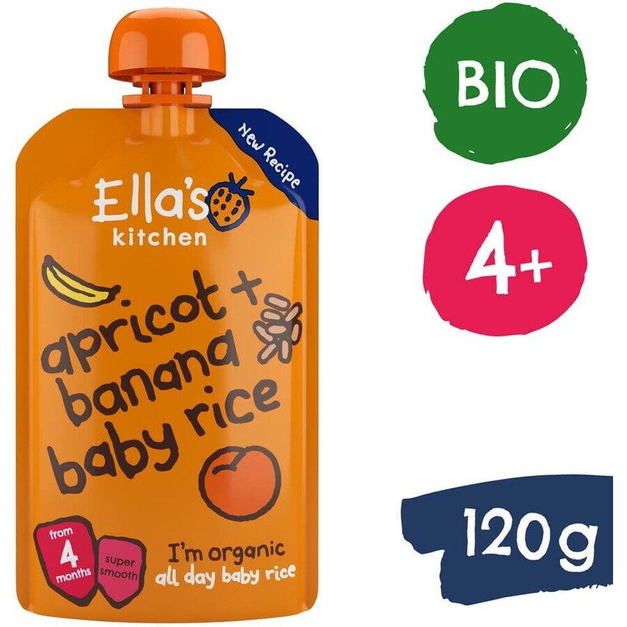 Ella's Kitchen Riso biologico per bambini con banane e albicocche 120 g