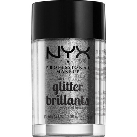 NYX Professional Makeup Face & Body Glitter Paillettes - Argent 2.5 g