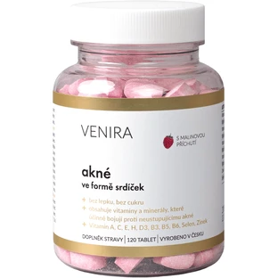 Venira Framboos Acne Hartjes 120 stuks
