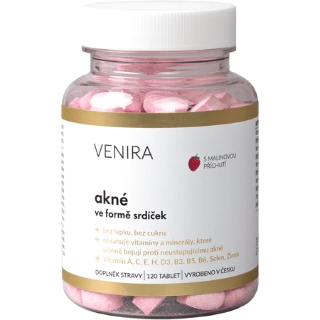 Venira Framboos Acne Hartjes 120 stuks