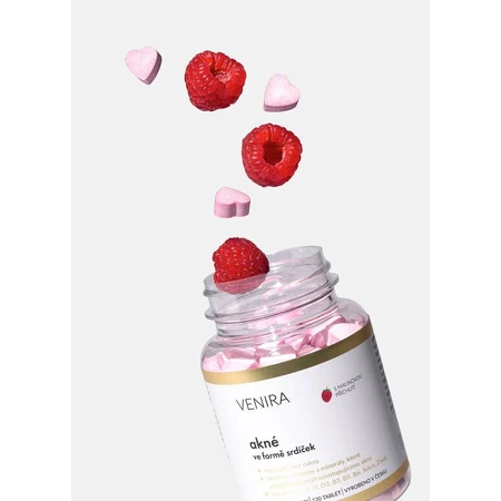 Venira Framboos Acne Hartjes 120 stuks