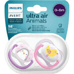 Philips Avent Ultra luchtfopspeen voor huisdieren 0-6m meisje 2 stuks