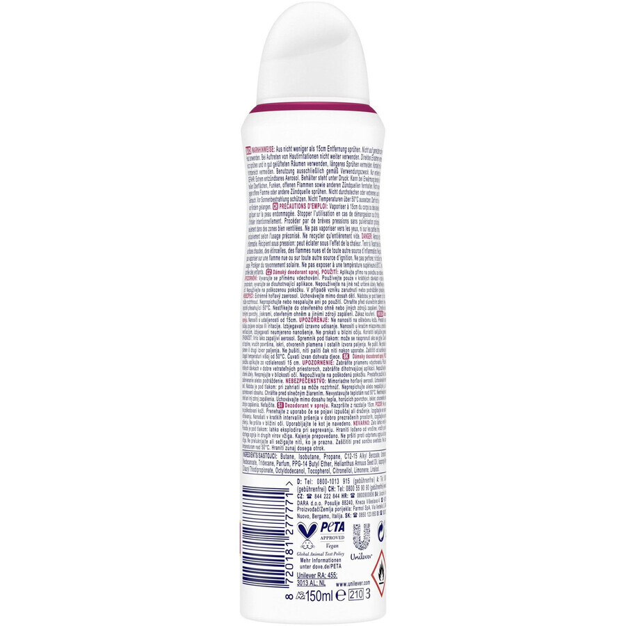 Dove Deodorant Spray 0% ALU Roos en Jasmijn 150 ml