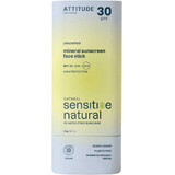 Attitude 100% Stick minerale per viso e labbra (SPF 30) per pelli sensibili e atopiche 20 g