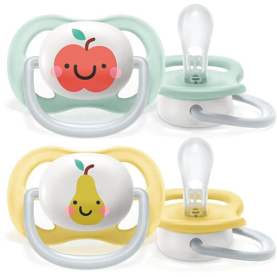 Philips Avent Ultra air suzetă neutră 0-6m măr 2 buc