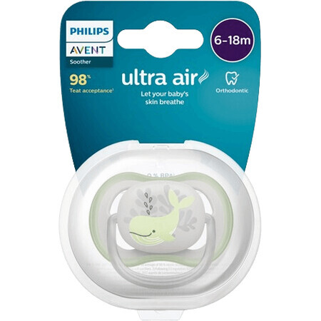 Philips Avent Ultra Air Pacifier 6-18m whale 6-18m