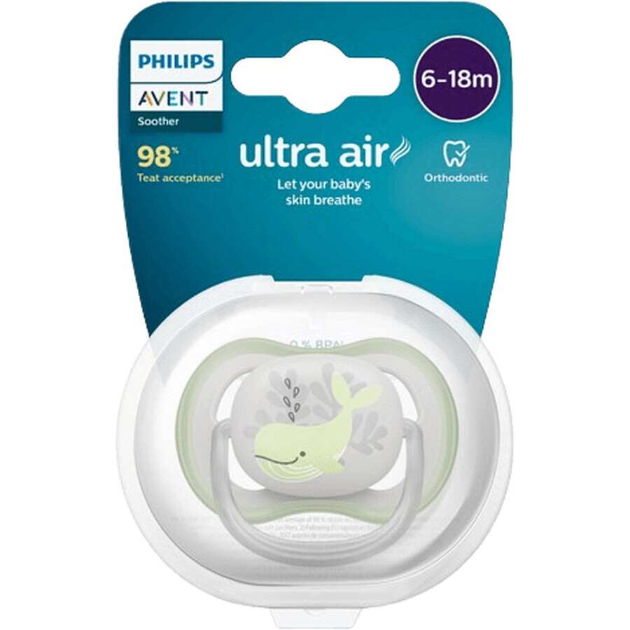 Philips Avent Ultra Air Pacifier 6-18m whale 6-18m