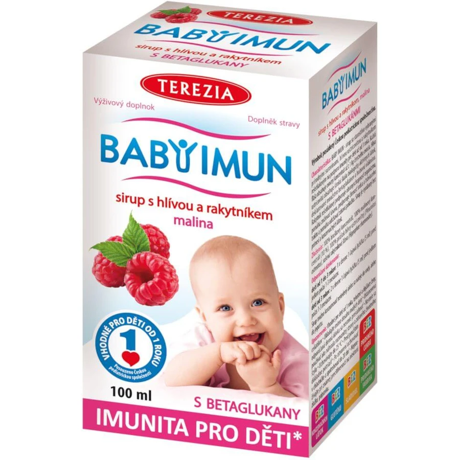 Terezia Babyimun jarabe aromatizado con hlivia y espino amarillo frambuesa 100 ml