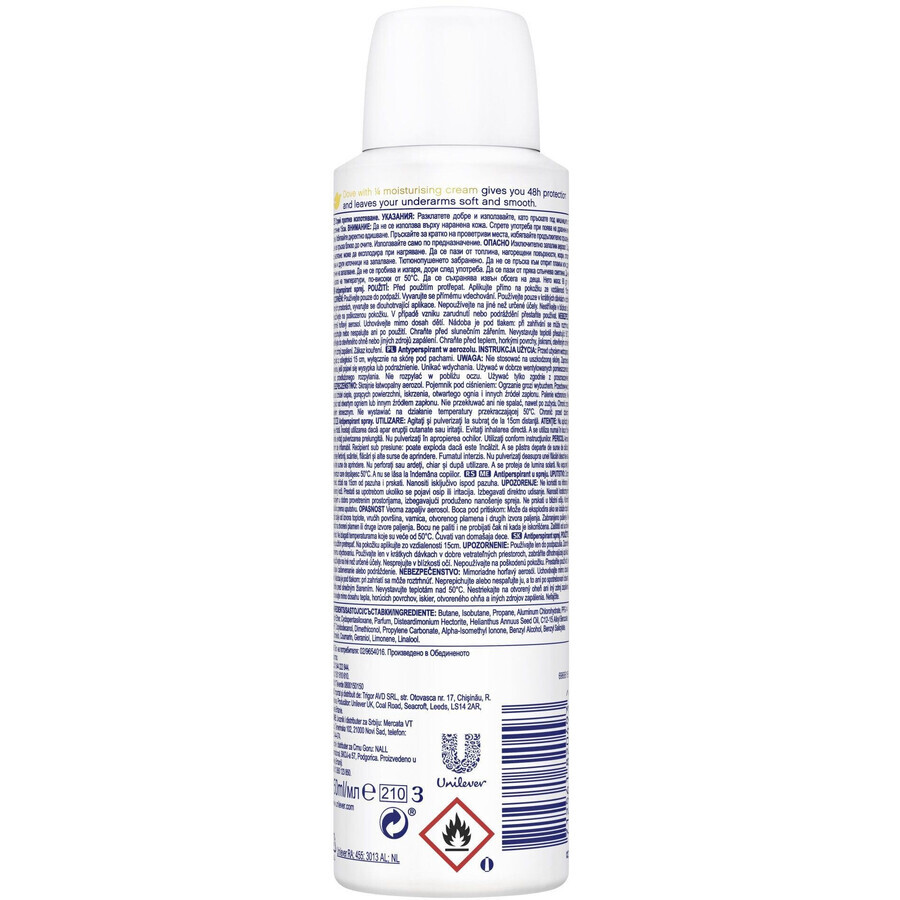 Dove Poederzachte antitranspiratiespray 150 ml