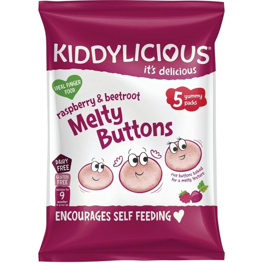 Kiddylicious Groenten en Fruit Koekjes Framboos en Biet 5 x 6 g