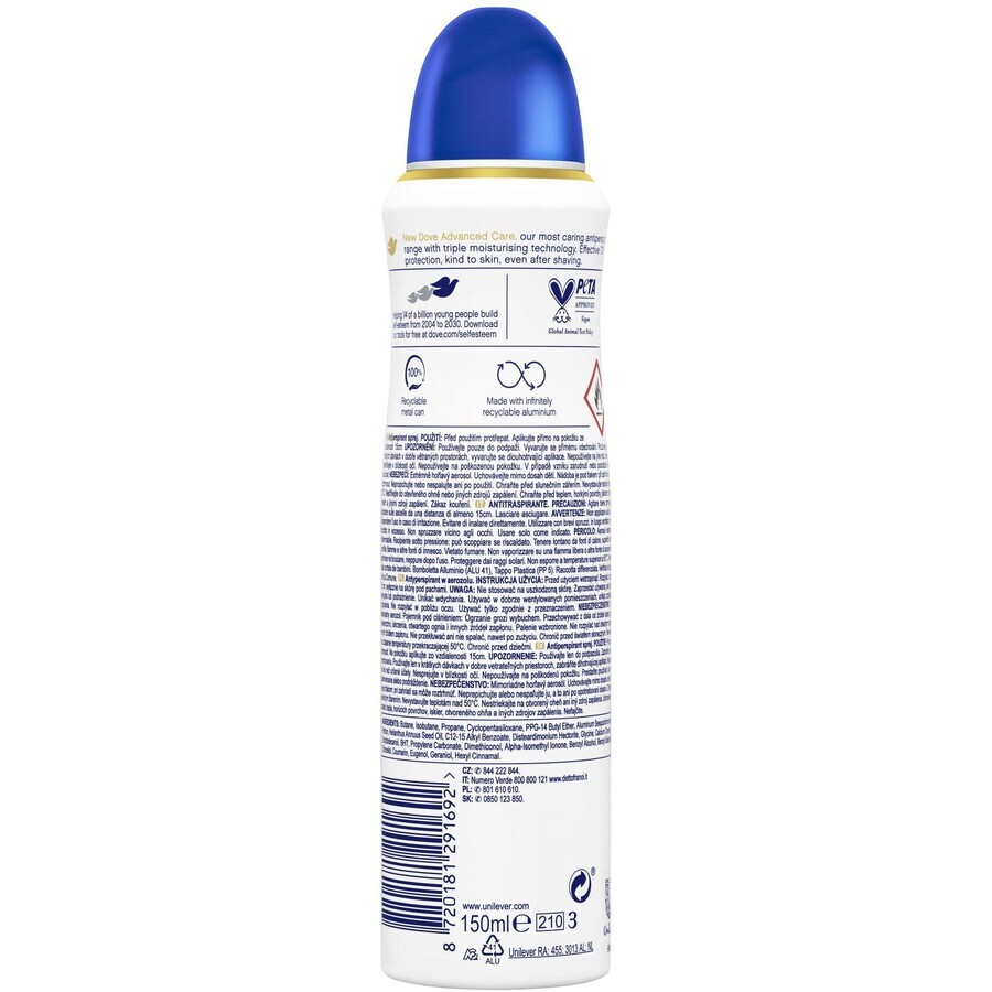 Dove Advanced care originele antitranspiratiespray 150 ml