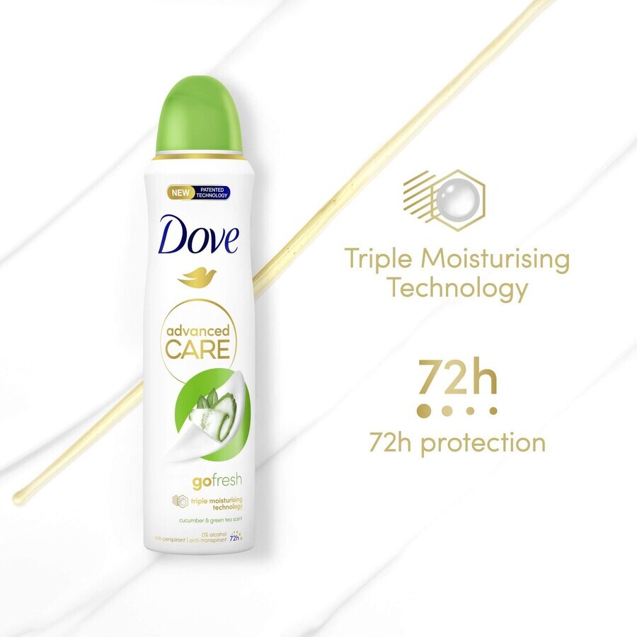 Spray antitraspirante Dove Advanced care go fresh Cetriolo e tè 150 ml