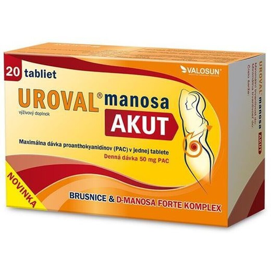 Valosun UROVAL mannose AKUT 20 tabletten