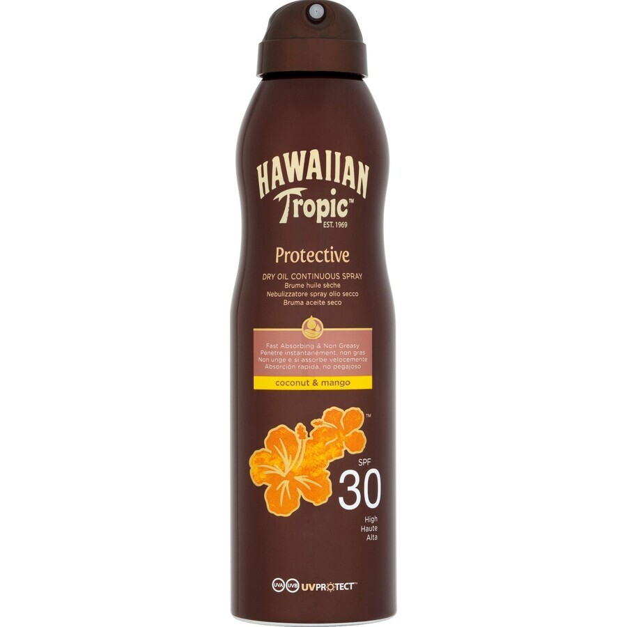 Hawaiian Tropic Droge Zonnebrandolie SPF 30 Beschermend 180 ml