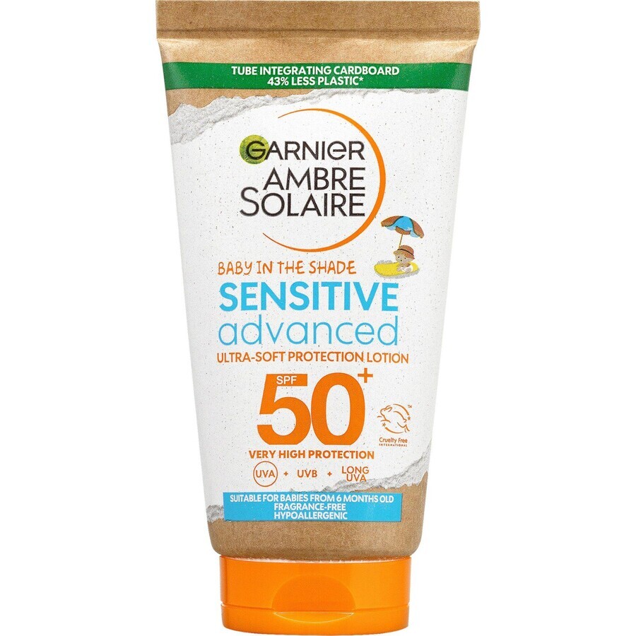 Garnier Ambre Solaire Sensitive Advanced Loción de protección solar muy alta para niños OF 50+ 50 ml