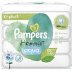 Pampers Harmonie Aqua Plastic Free Feuchttücher 4 x 48 Stück