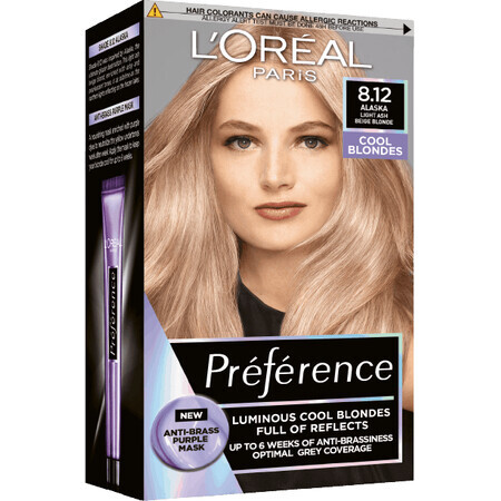 L'Oréal Paris Préférence permanent color 8.12 Alaska cool light blonde 192 ml