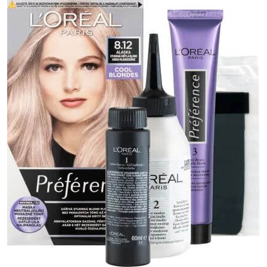 L'Oréal Paris Préférence permanent color 8.12 Alaska cool light blonde 192 ml