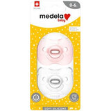 Medela Baby Zachte All-Silicone Fopspeen Meisje 0-6m 2 stuks