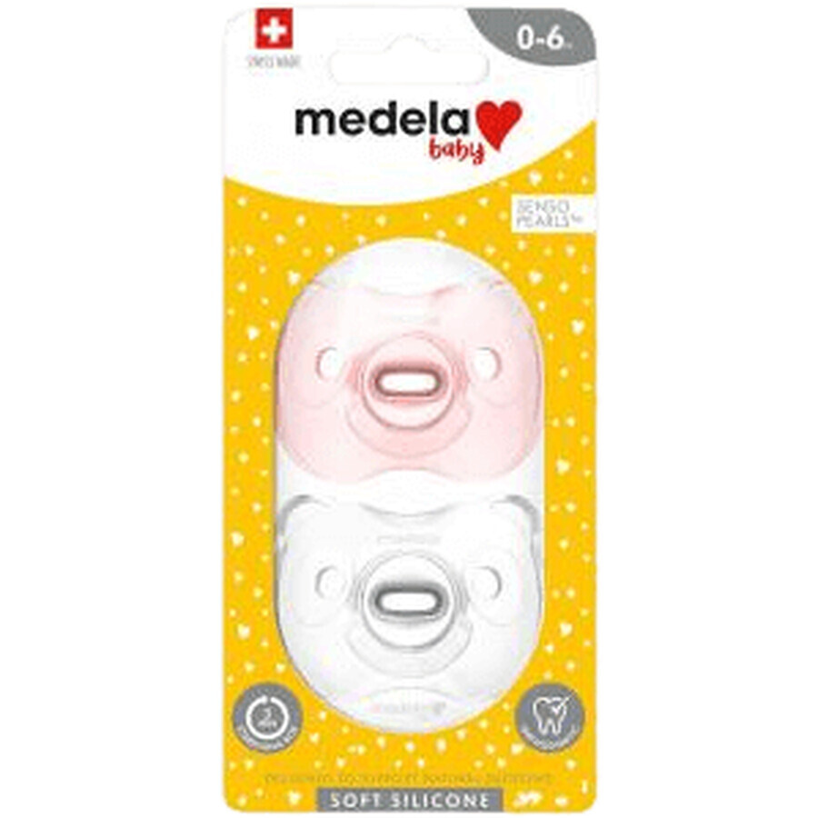 Medela Baby Zachte All-Silicone Fopspeen Meisje 0-6m 2 stuks