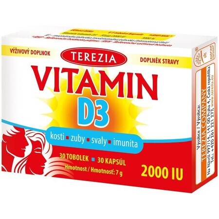 Terezia Vitamine D3 2000 UI 30 gélules