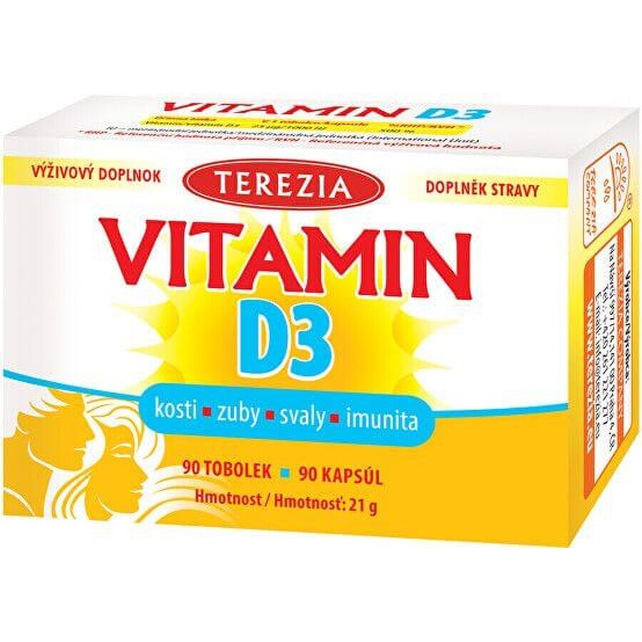 Terezia Vitamine D3 1000 IU 90 gélules