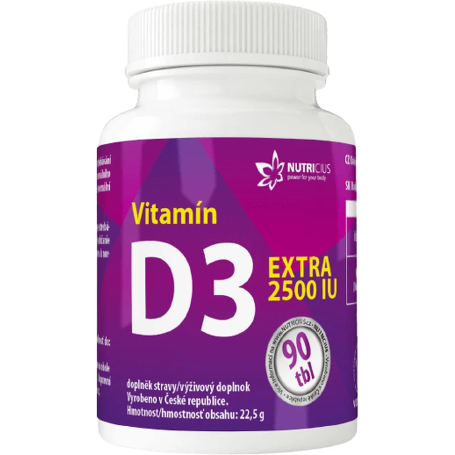 Nutricius Vitamin D3 Extra 2500 IU 90 tablets