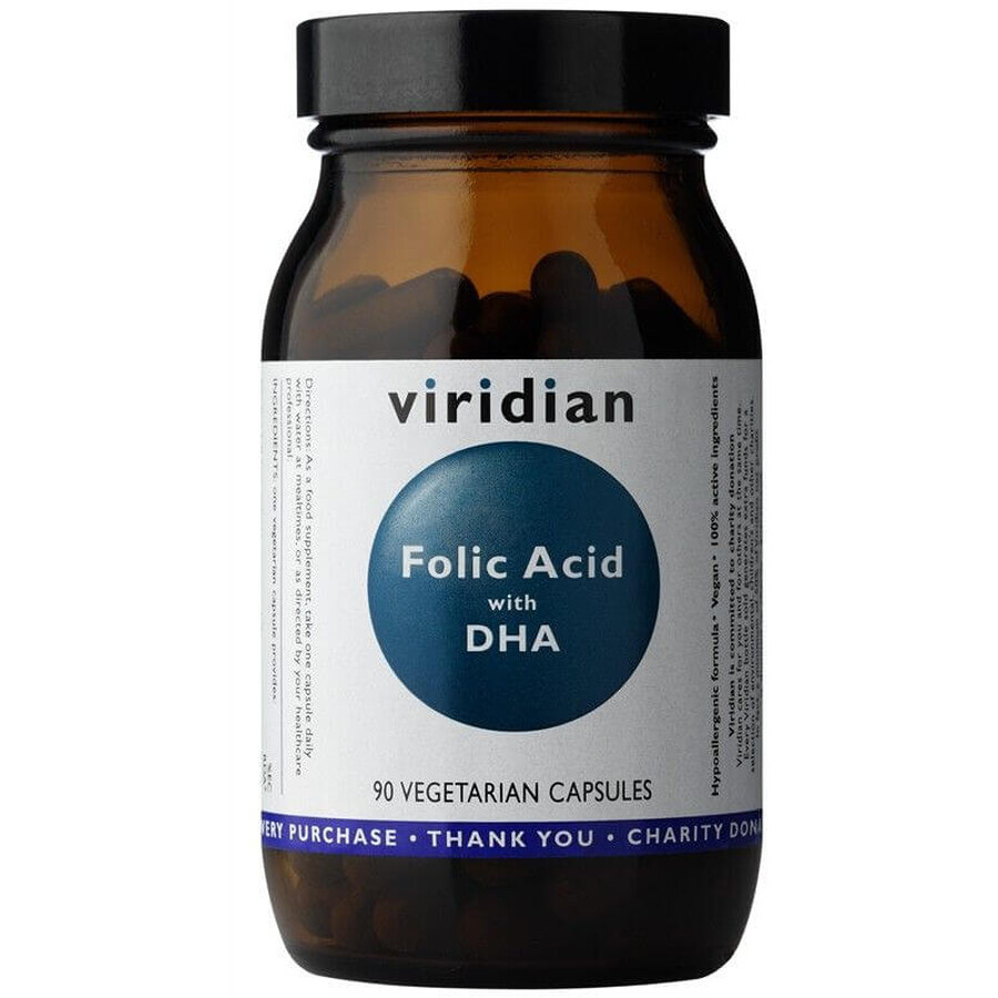 Viridian Foliumzuur met DHA 90 capsules