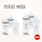 Nuk Perfect Match Flasche mit Temperaturkontrolle, grau 150 ml