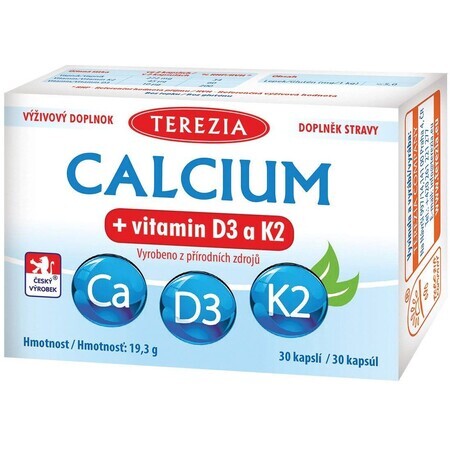 Terezia Calcio + vitamina D3 e K2 30 capsule