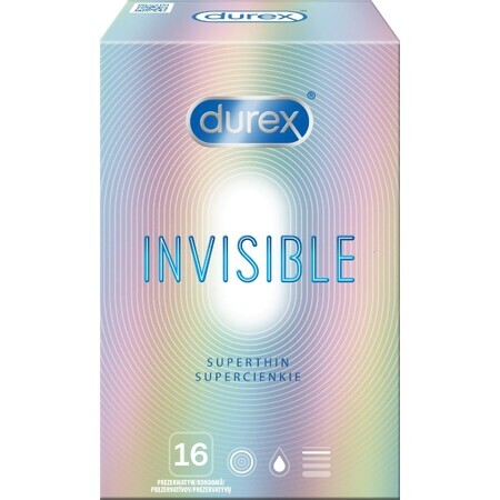 Durex Invisible Invisible Préservatifs Extra Fins Extra Sensibles 16 pièces