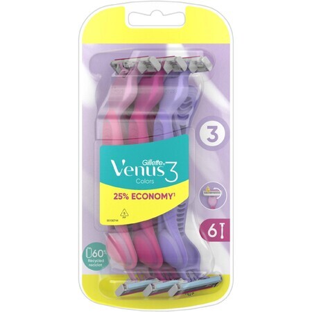 Gillette Venus Simply Venus3 Rasoio usa e getta Multicolore 6 pz.