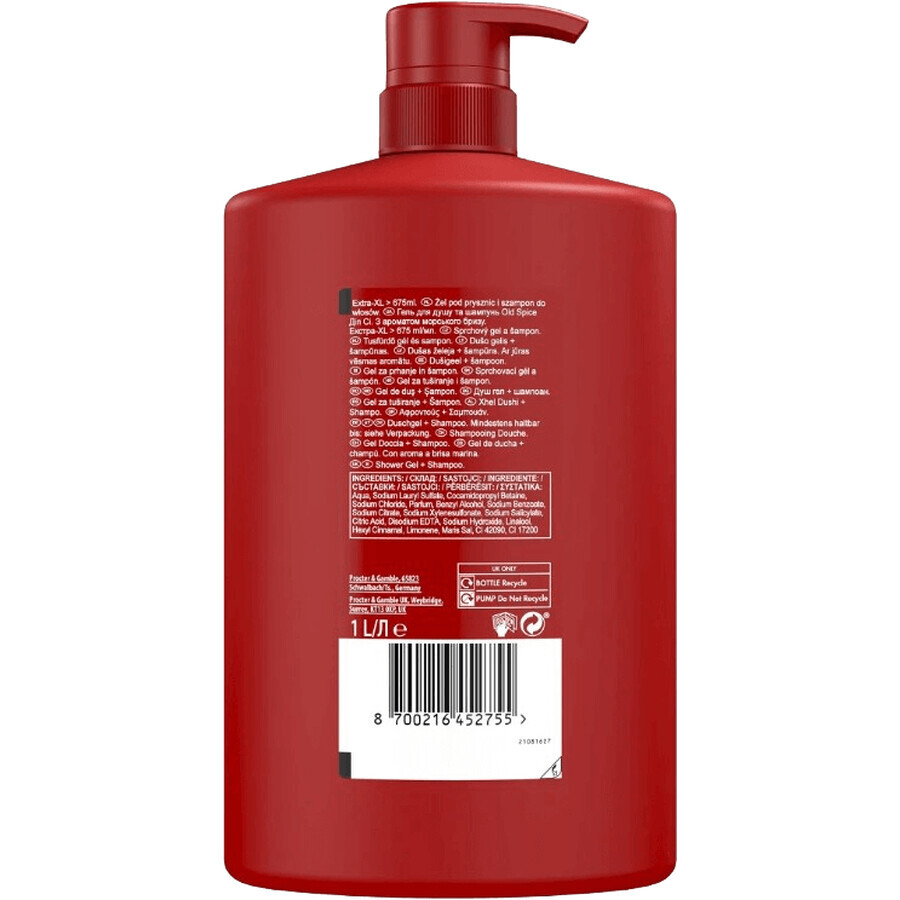 Old Spice Deep Sea EXTRA XL 3in1 douchegel en shampoo 1000 ml