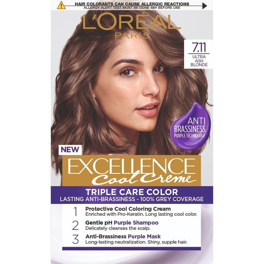 L'Oréal Paris Excellence Cool Creme Permanent Color 7.11 Ultra Ash Blonde