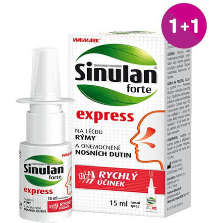 Walmark Sinulan forte express spray nasale 15ml 1+1 gratis 2 x 15 ml