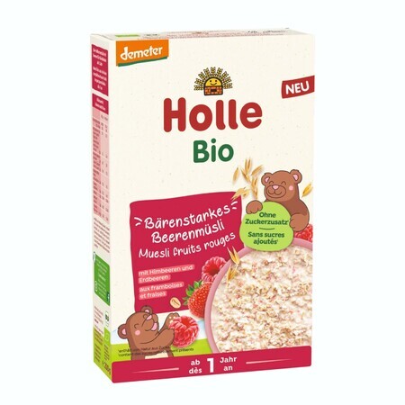 Holle Muesli organic cu căpșuni și zmeură 200 g