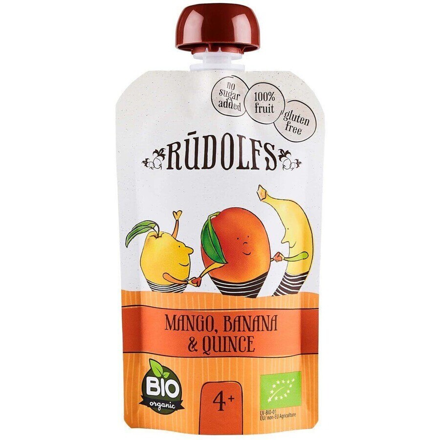 Rudolfs Bio Obst glutenfrei Mango, Banane und Quitte 110 g