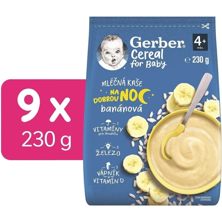 Gerber Milchmüsli Hafermüsli Haferbrei Banane Gute Nacht 9 x 230 g