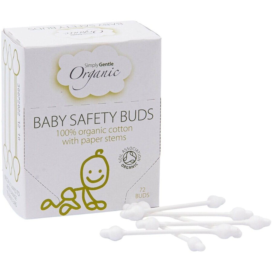 Simply Gentle Buds - Boccioli di cotone biologico per bambini 72 pz.