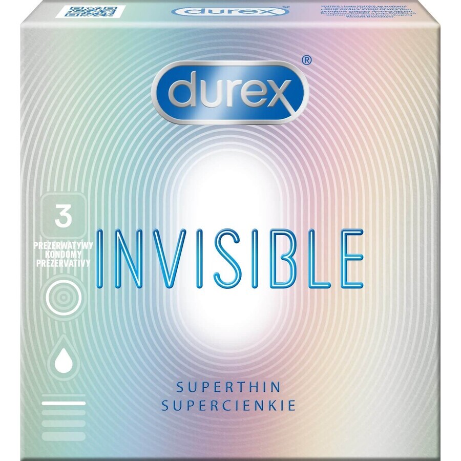 Durex Invisible Extra Sensitive 3 pcs Préservatifs Durex Invisible Extra Sensitive